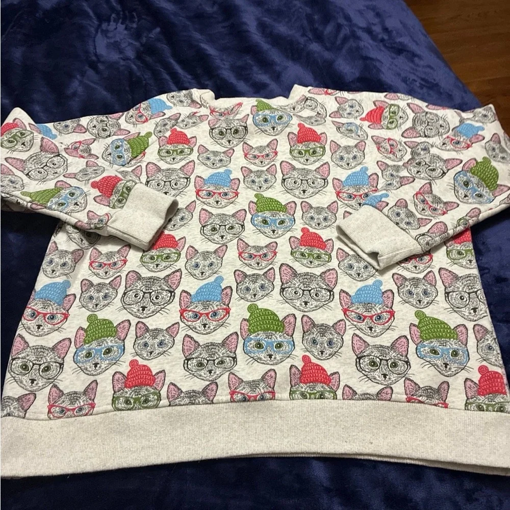Cat Print Sweatshirt - Multicolor SM Wardrobe brand - Picture 5 of 7